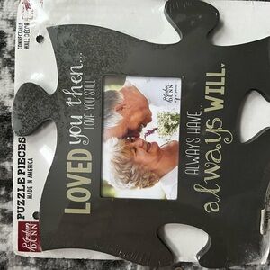 P Graham Dunn Gray Puzzle Piece Photo Frame